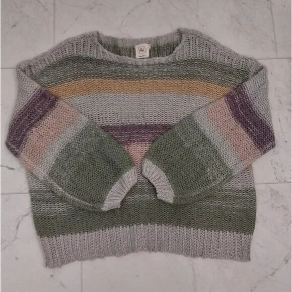 Grace & Emma Cotton Blend Striped Knit Sweater Shirt Sz S - Picture 3 of 7